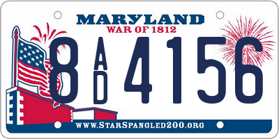 MD license plate 8AD4156