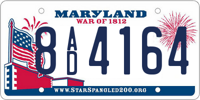 MD license plate 8AD4164