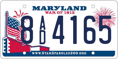 MD license plate 8AD4165