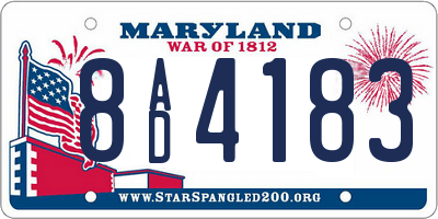 MD license plate 8AD4183
