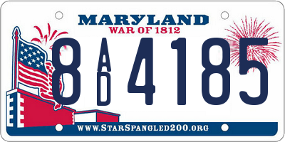 MD license plate 8AD4185