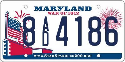MD license plate 8AD4186