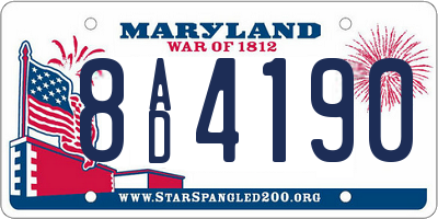 MD license plate 8AD4190