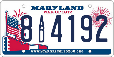 MD license plate 8AD4192