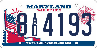MD license plate 8AD4193