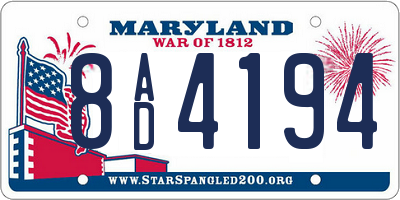 MD license plate 8AD4194