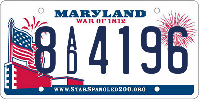 MD license plate 8AD4196