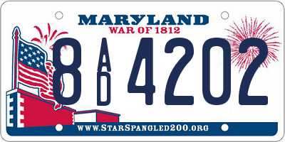 MD license plate 8AD4202