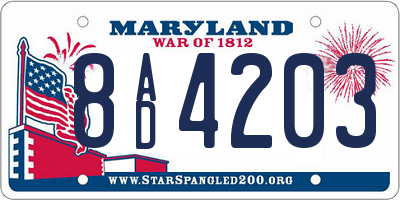 MD license plate 8AD4203