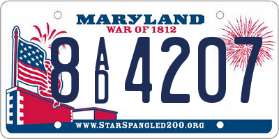 MD license plate 8AD4207