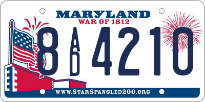 MD license plate 8AD4210