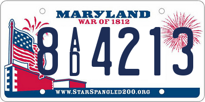 MD license plate 8AD4213