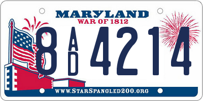 MD license plate 8AD4214