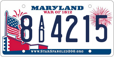 MD license plate 8AD4215