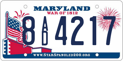 MD license plate 8AD4217