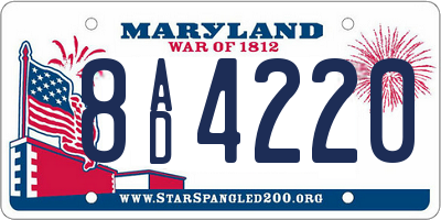 MD license plate 8AD4220