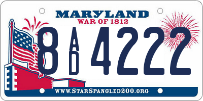 MD license plate 8AD4222