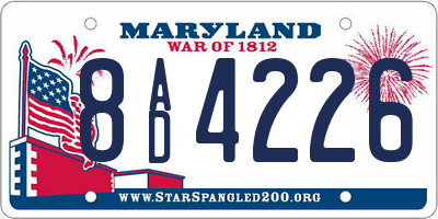 MD license plate 8AD4226