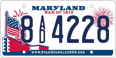 MD license plate 8AD4228