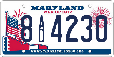 MD license plate 8AD4230