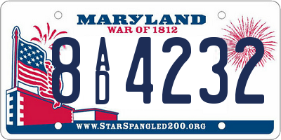 MD license plate 8AD4232