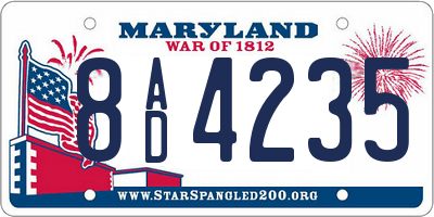 MD license plate 8AD4235