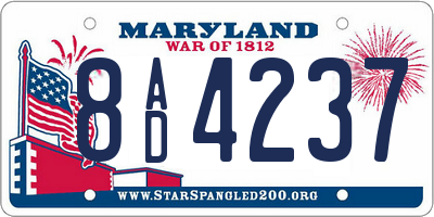MD license plate 8AD4237