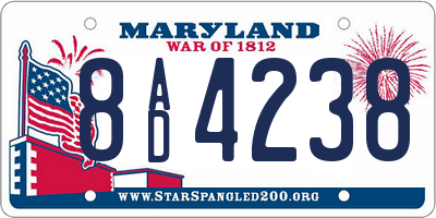 MD license plate 8AD4238