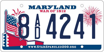 MD license plate 8AD4241