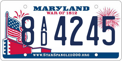 MD license plate 8AD4245