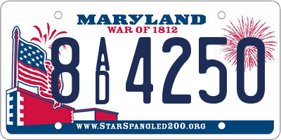 MD license plate 8AD4250