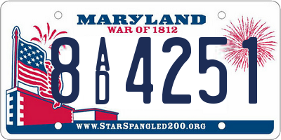 MD license plate 8AD4251