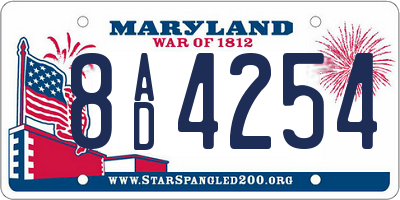 MD license plate 8AD4254