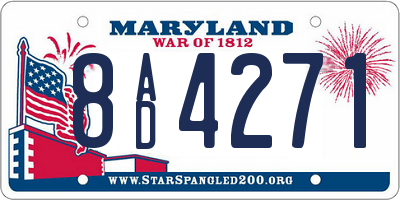 MD license plate 8AD4271