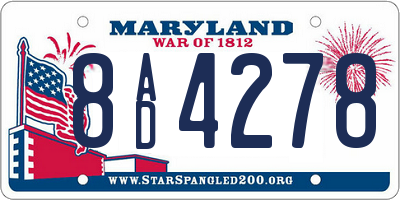 MD license plate 8AD4278