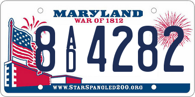 MD license plate 8AD4282
