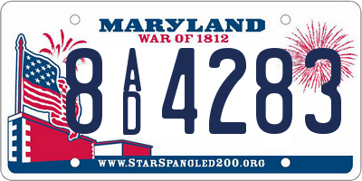 MD license plate 8AD4283