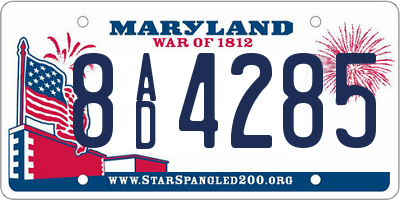 MD license plate 8AD4285