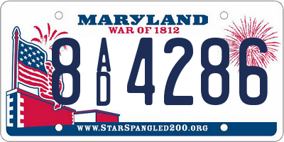 MD license plate 8AD4286