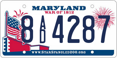 MD license plate 8AD4287