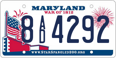 MD license plate 8AD4292