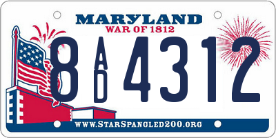 MD license plate 8AD4312