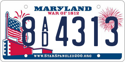 MD license plate 8AD4313