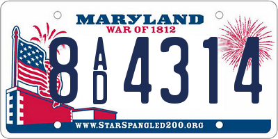 MD license plate 8AD4314