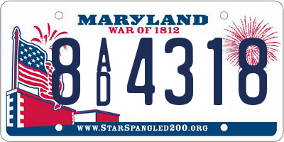 MD license plate 8AD4318