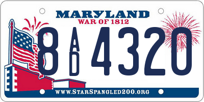 MD license plate 8AD4320