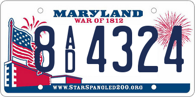 MD license plate 8AD4324