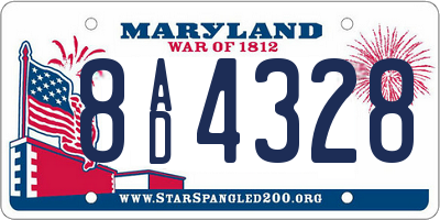 MD license plate 8AD4328