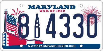MD license plate 8AD4330