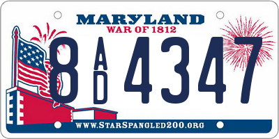 MD license plate 8AD4347